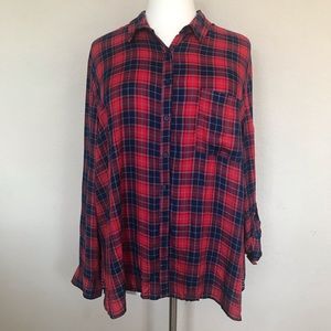 Como Vintage soft plaid button down shirt